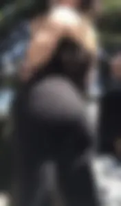 Booty in Tight Pants Outdoor Candid Photo