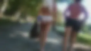 Girl with a nice ass in wet white bikini bottom