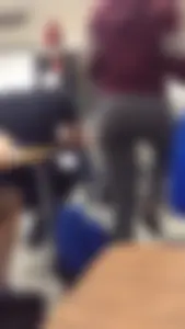 Candid teen in leggings with vpl