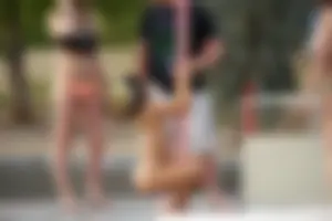 Sexy ass party girl in white g-string thong with amazing body