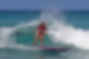 Candid surfers in bikinis