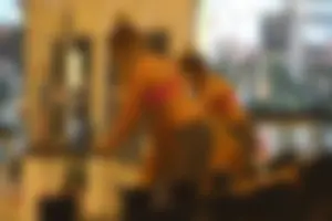 Ashley Tisdale working out at a gym in Studio City with a sexy trainer in leggings
