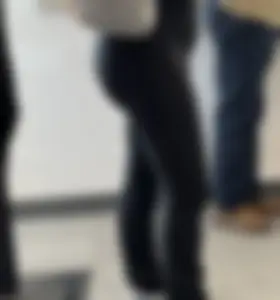 Cute little Latina ass in bank line. OC