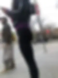 Sexy street candid girl in leggings