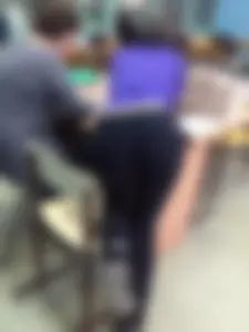 College candid teens in class wearing tight clothes