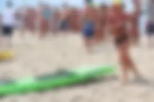 Lifeguard tournament girls on the beach