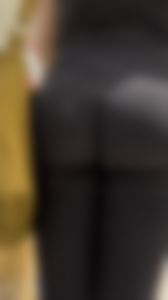 Girl In Black Leggings Has A Nice Little Bubble