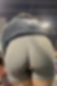 Tight Grey Gym Shorts (Crazy Vpl and Bends Over)