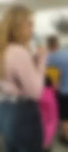 Fit girl in Nike black leggings at Walmart