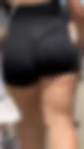 Blonde PAWG in tight spandex playsuit