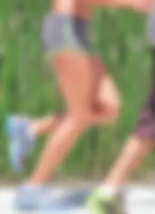 Couple of cute girls out running in little shorts