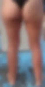 Beach shower milf in semi thong bikini with a nice ass