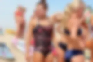 Lifeguard tournament girls on the beach