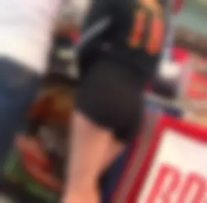 Blonde volleyball girl in spandex shorts with big booty