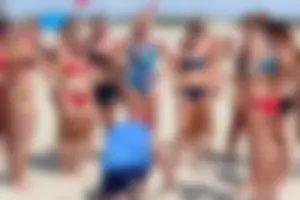Lifeguard tournament girls on the beach