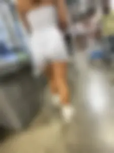 Latina with scrunch shorts