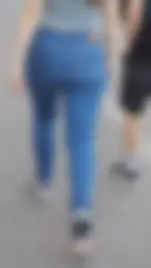Nicely shaped girl in tight blue jeans (OC)