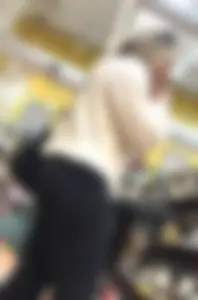 Blonde milf tight yoga flare ass upshot and close up
