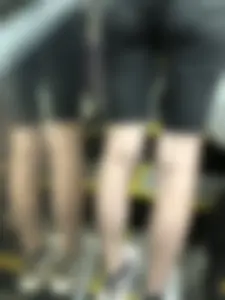 Long Skinny Legs and Hot Booty in Denim Shorts on a Subway Escalator Creepshots Series