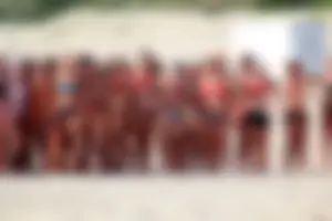 Lifeguard tournament girls on the beach