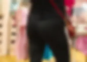Mature sexy lady in Pink leggings shopping at Pink