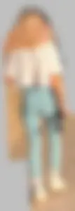 Sexy skinny ass in pale blue leggings street creepshot - candid chick with a bottle of beer