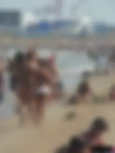 Bunch of sexy babes at the beach in thong bikinis