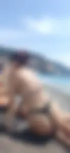 Insane ass in a black thong bikini