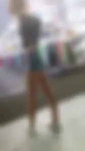 Petite white girl in tiny shorts