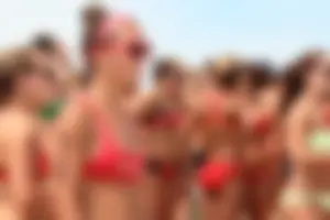 Lifeguard tournament girls on the beach