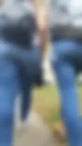 Two girls with nice asses walking in tight jeans