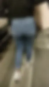 Cute little ass at the train station with a VPL