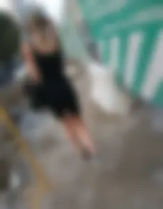Girl in a Black Dress with Hot Long Skinny Legs Street Creepshots