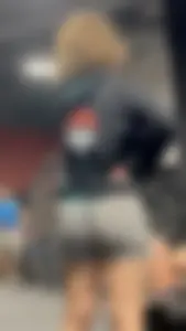 Tight Grey Gym Shorts (Crazy Vpl and Bends Over)
