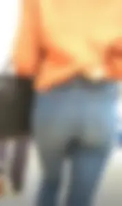 Teen in tight jeans with a good butt