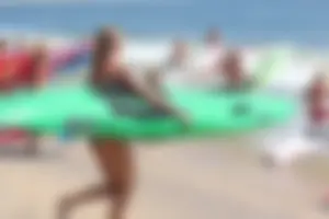 Lifeguard tournament girls on the beach