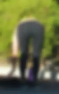 Incredible Blonde Working Out, full sun