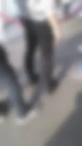 Girl wearing a black skirt over her leggings
