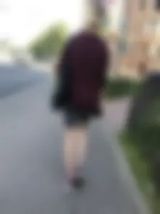 Hot candid chick with very long slim legs wearing spandex shorts walking down the street creepshots