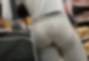 Asian babe in gray leggings