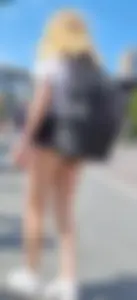 Hot Blonde Teen in Mini Shorts With Nice Slim Legs Street Creepshots Gallery