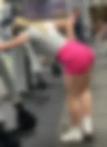 Stacked blonde college PAWG with pink shorts being eaten by ass
