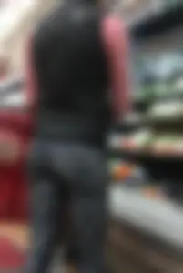 Skinny blonde milf grocery shopping in leggings