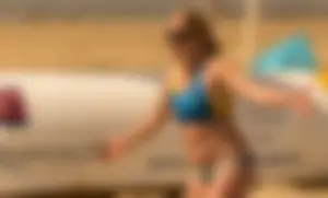 Beach volleyball babes in bikinis