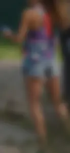 Hot teen neighbor getting ready for the beach in short shorts showing some cheek