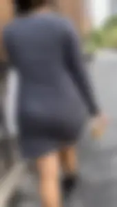 Thick latina in grey dress on the phone
