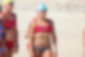 Lifeguard tournament girls on the beach