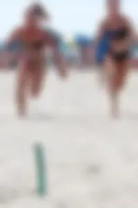 Lifeguard tournament girls on the beach