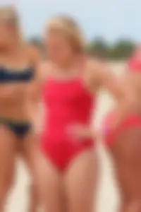 Lifeguard tournament girls on the beach
