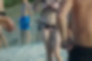 Amazing Sexy Casual Volleyball Player in Swimsuit on the Beach Creepshots Collection